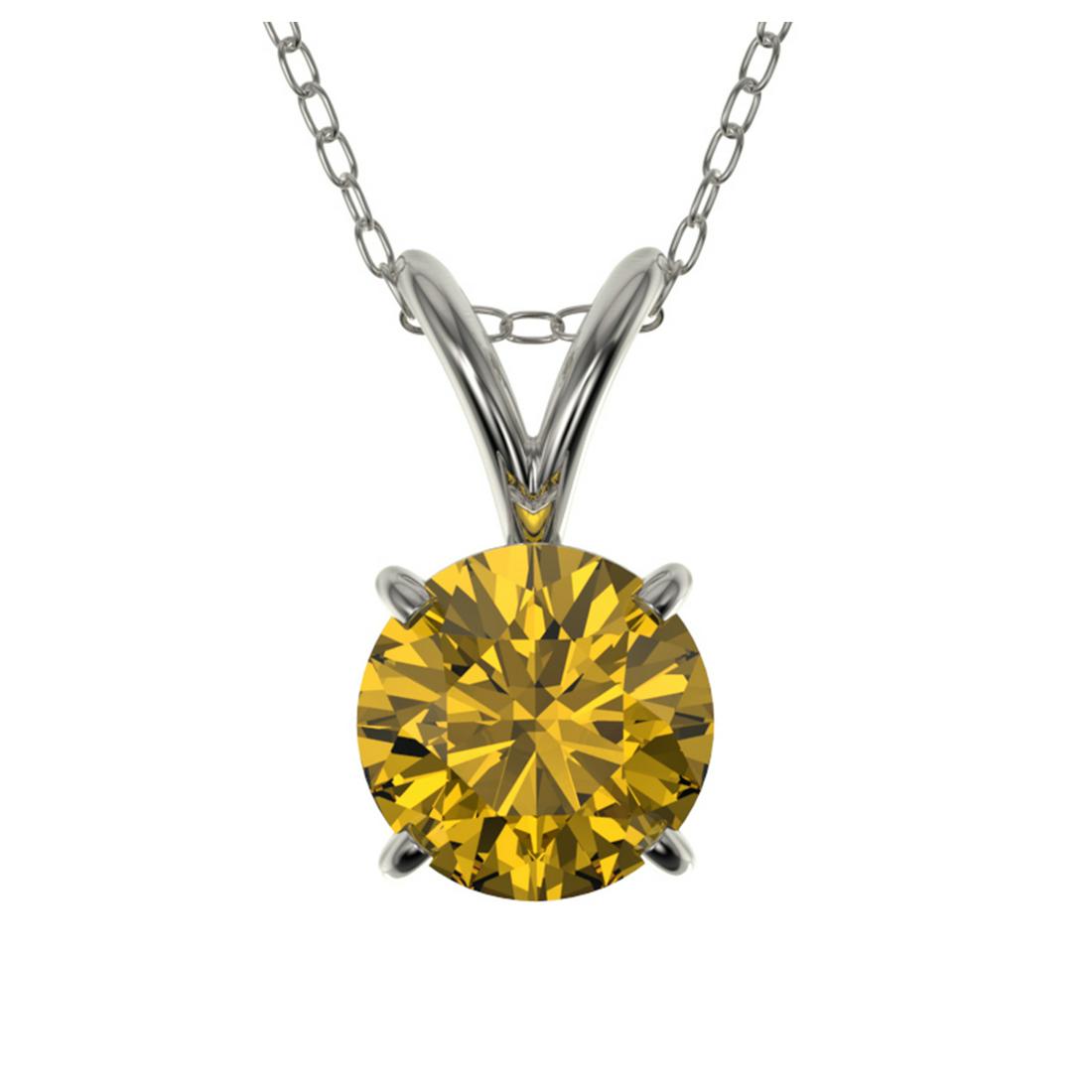 0.73 ctw Intense Yellow Diamond Necklace 10K White Gold: REF-100F5N - SKU:36746 ---- 0.73 ctw Intense Yellow Diamond Necklace 10K White Gold Designer Brand Luxury Jewelry, made in the USA Suggested Retail Price: $7,350 Factory offers perfect factory sizing,