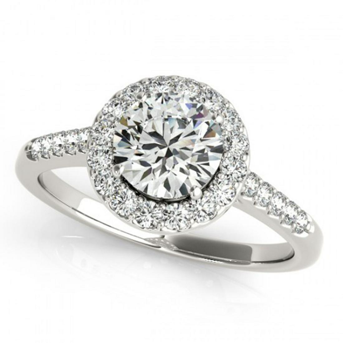 1.50 ctw VS/SI Diamond Solitaire Halo Ring 14K White: REF-306K8W - SKU:24189 ---- 1.50 ctw VS/SI Diamond Solitaire Halo Ring 14K White Gold Designer Brand Luxury Jewelry, made in the USA Suggested Retail Price: $20,250 Factory offers perfect factory sizi