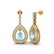 2.25 ctw Aquamarine & Micro Pave VS/SI Diamond Earrings - 2