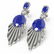 10.09 ctw Sapphire & Diamond Earrings 18K White Gold - - 3