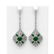 4.19 ctw Emerald & Diamond Earrings 18K White Gold -