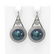 1.31 ctw Diamond & Pearl Earrings 18K White Gold -