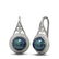 1.31 ctw Diamond & Pearl Earrings 18K White Gold - - 2