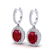 4.25 ctw Ruby & Micro Pave VS/SI Diamond Earrings Halo