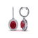 4.25 ctw Ruby & Micro Pave VS/SI Diamond Earrings Halo - 2