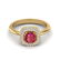 1.16 ctw Ruby & Micro Pave VS/SI Diamond Ring Halo 18k