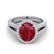 3 ctw Ruby & Micro Pave VS/SI Diamond Halo Ring 18k