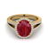 3 ctw Ruby & Micro Pave VS/SI Diamond Halo Ring 18k