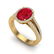 3 ctw Ruby & Micro Pave VS/SI Diamond Halo Ring 18k - 2