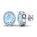5.50 ctw Aquamarine & Micro VS/SI Diamond Halo Earrings - 2