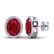 5.50 ctw Ruby & Micro VS/SI Diamond Halo Earrings 18k - 2