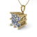 1 ctw VS/SI Princess Diamond Art Deco Necklace 14k