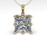 1 ctw VS/SI Princess Diamond Art Deco Necklace 14k - 2