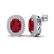 6.30 ctw Ruby & Micro Pave VS/SI Diamond Earrings 18k - 2