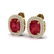 6.30 ctw Ruby & Micro Pave VS/SI Diamond Earrings 18k