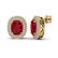 6.30 ctw Ruby & Micro Pave VS/SI Diamond Earrings 18k - 2