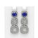 7.12 ctw Sapphire & Diamond Earrings 18K White Gold -