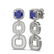 7.12 ctw Sapphire & Diamond Earrings 18K White Gold - - 2