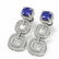 7.12 ctw Sapphire & Diamond Earrings 18K White Gold - - 3