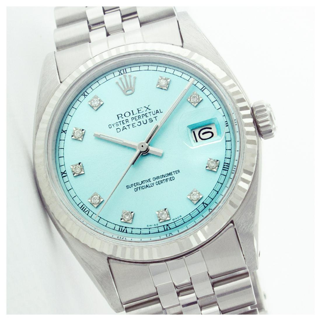 Rolex Ladies Stainless Steel, Diamond Dial with Fluted: REF-321Y8X ---- Rolex Ladies Stainless Steel, Diamond Dial with Fluted Bezel, Sapphire CrystalThis watch is in Excellent Condition.Newly serviced & Polished to Factory specifications. Prepetual, Self-