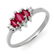 0.54 ctw Ruby & Diamond Ring 10k White Gold - REF-9R8K