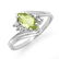 0.48 ctw Peridot & Diamond Ring 10k White Gold -