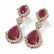 11.32 ctw Ruby & Diamond Earrings 18K Rose Gold - - 3