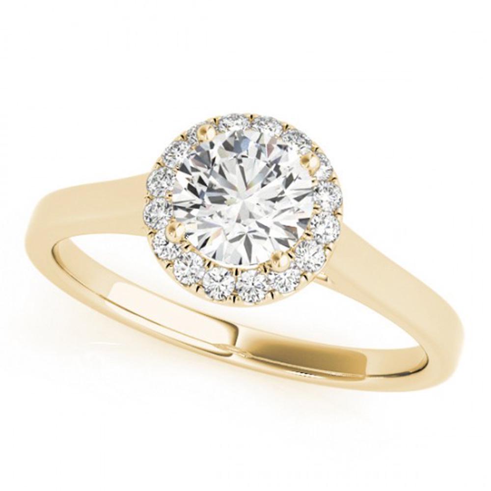 0.58 ctw Certified VS/SI Diamond Solitaire Halo Ring: REF-69R5K - SKU: 24437 ---- 0.58 ctw Certified VS/SI Diamond Solitaire Halo Ring 14k Yellow Gold Designer Brand Luxury Jewelry, made in the USA Suggested Retail Price: $4,600 Factory offers perfect fa