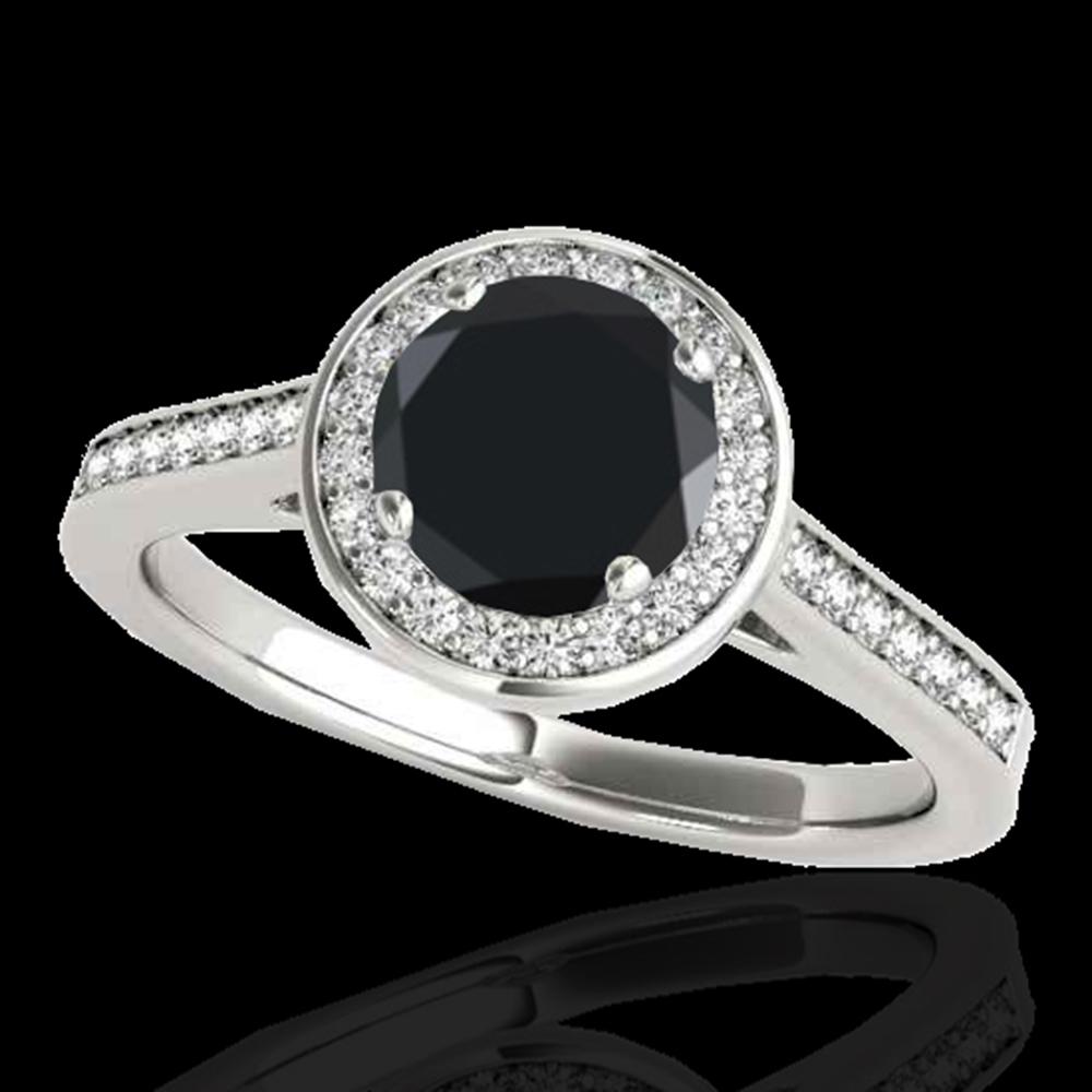 1.33 ctw Certified Black Diamond Solitaire Halo Ring: REF-47F8M - SKU: 33511 ---- 1.33 ctw Certified Black Diamond Solitaire Halo Ring 10k White Gold Designer Brand Luxury Jewelry, made in the USA Suggested Retail Price: $3,850 Factory offers perfect fac