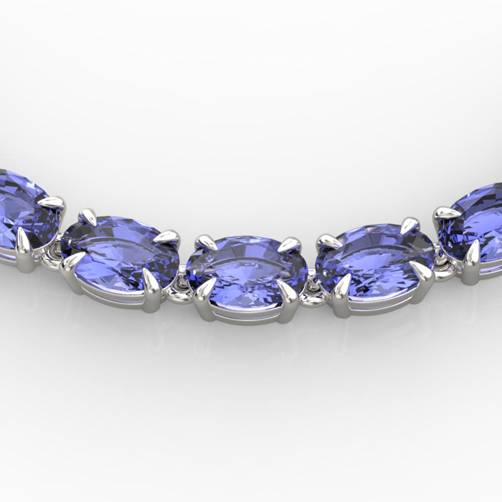 40 ctw Tanzanite Eternity Tennis Necklace 14k White: REF-330H5R - SKU: 23381 ---- 40 ctw Tanzanite Eternity Tennis Necklace 14k White Gold Designer Brand Luxury Jewelry, made in the USA Suggested Retail Price: $25,450 Factory offers perfect factory sizi