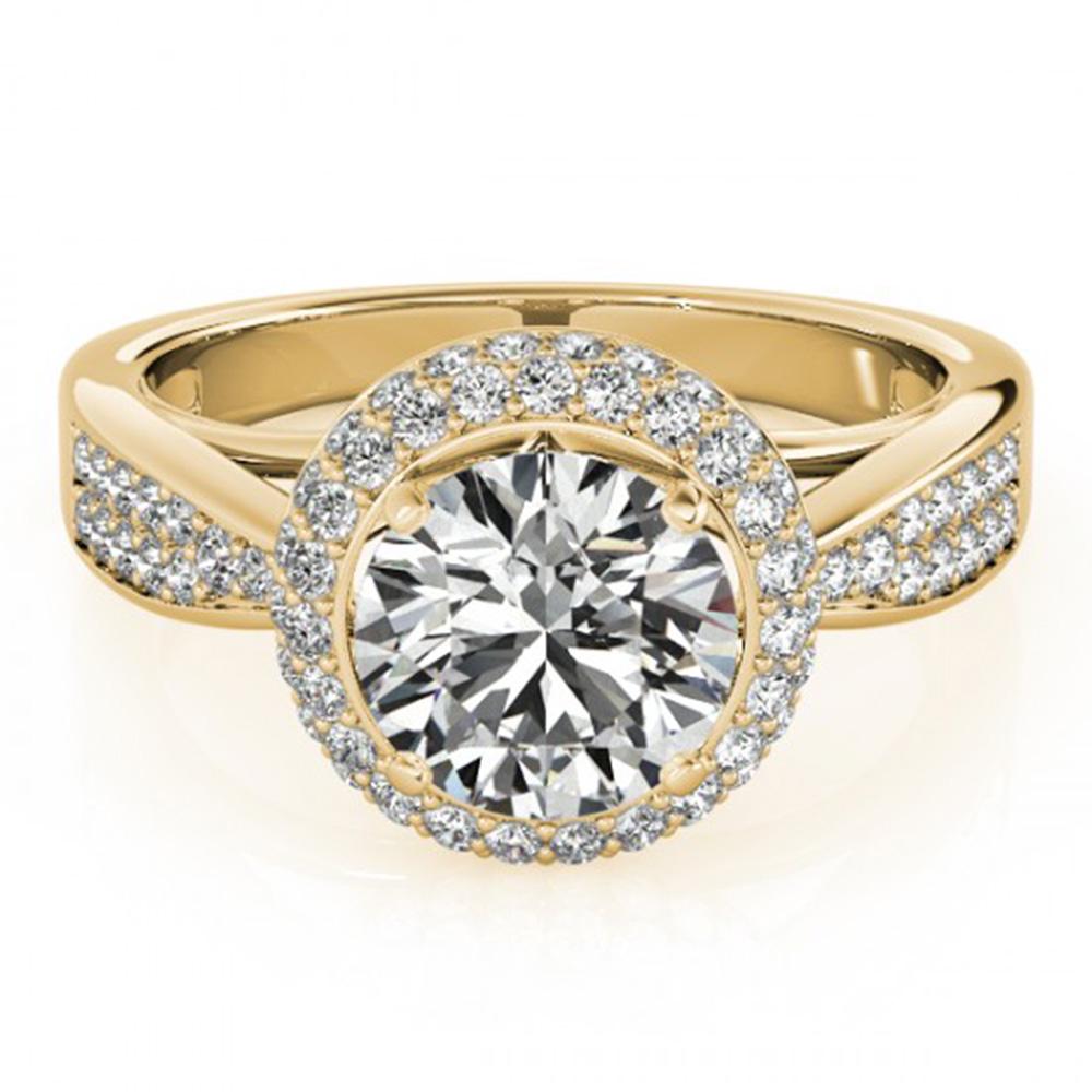 2.15 ctw Certified VS/SI Diamond Solitaire Halo Ring: REF-504W3H - SKU: 24859 ---- 2.15 ctw Certified VS/SI Diamond Solitaire Halo Ring 14k Yellow Gold Designer Brand Luxury Jewelry, made in the USA Suggested Retail Price: $29,600 Factory offers perfect 