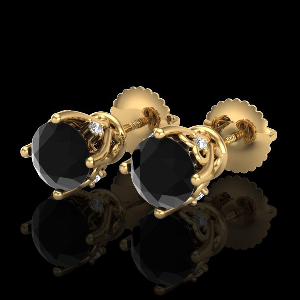 1.26 ctw Fancy Black Diamond Art Deco Stud Earrings 18k: REF-52W3H - SKU: 37788 ---- 1.26 ctw Fancy Black Diamond Art Deco Stud Earrings 18k Yellow Gold Designer Brand Luxury Jewelry, made in the USA Suggested Retail Price: $4,050 Factory offers perfect fac