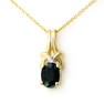 1.12 ctw Blue Sapphire & Diamond Pendant 10k Yellow