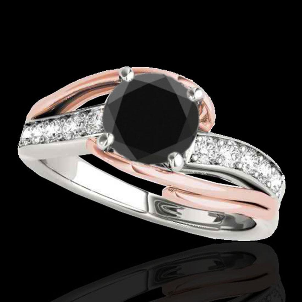 1.5 ctw Certified VS Black Diamond Bypass Solitaire: REF-54R3K - SKU: 35126 ---- 1.5 ctw Certified VS Black Diamond Bypass Solitaire Ring 10k White & Rose Gold Designer Brand Luxury Jewelry, made in the USA Suggested Retail Price: $4,400 Factory offers 