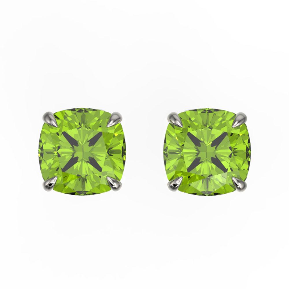 4 ctw Cushion Cut Peridot Designer Stud Earrings 18k: REF-32A2N - SKU: 21753 ---- 4 ctw Cushion Cut Peridot Designer Stud Earrings 18k White Gold Designer Brand Luxury Jewelry, made in the USA Suggested Retail Price: $3,050 Factory offers perfect factory