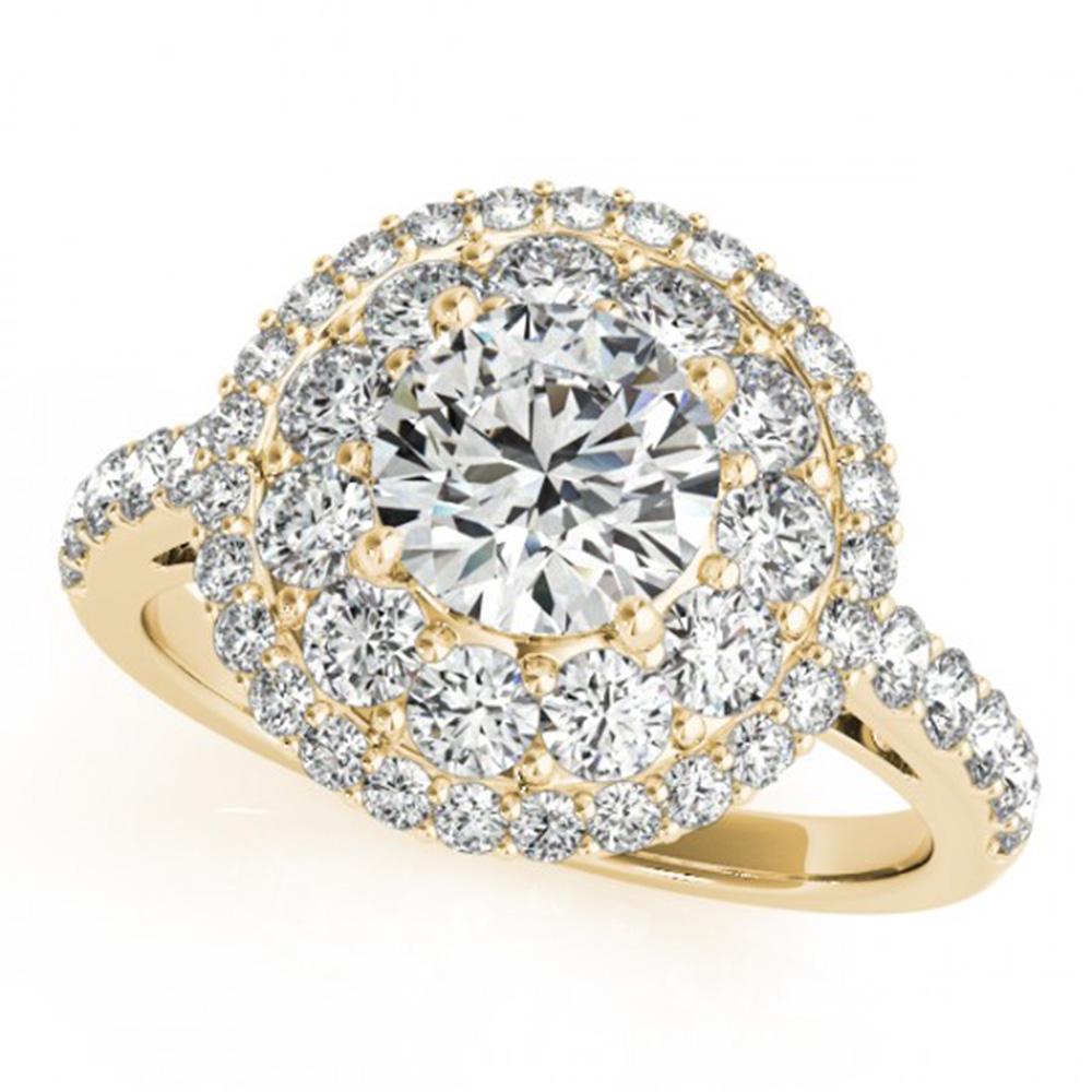 2.09 ctw Certified VS/SI Diamond Solitaire Halo Ring: REF-311X2A - SKU: 24344 ---- 2.09 ctw Certified VS/SI Diamond Solitaire Halo Ring 14k Yellow Gold Designer Brand Luxury Jewelry, made in the USA Suggested Retail Price: $18,250 Factory offers perfect 
