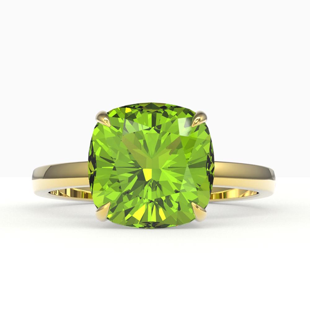 6 ctw Cushion Cut Peridot Designer Stud Ring 18k Yellow: REF-47M2G - SKU: 22194 ---- 6 ctw Cushion Cut Peridot Designer Stud Ring 18k Yellow Gold Designer Brand Luxury Jewelry, made in the USA Suggested Retail Price: $4,350 Factory offers perfect factory si