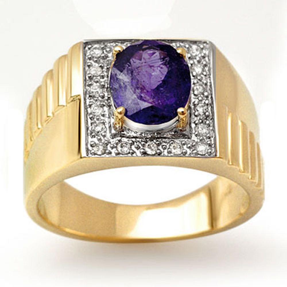 2.75 ctw Tanzanite & Diamond Ring 10k Yellow Gold -: REF-53F5M - SKU: 13483 ---- 2.75 ctw Tanzanite & Diamond Ring 10k Yellow Gold Designer Brand Luxury Jewelry, made in the USA Suggested Retail Price: $4,950 Factory offers perfect factory sizing, for a