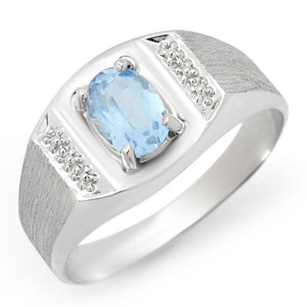 2.0 ctw Blue Topaz Men's Ring 10k White Gold -: REF-15K3Y - SKU: 12340 ---- 2.0 ctw Blue Topaz Men's Ring 10k White Gold Designer Brand Luxury Jewelry, made in the USA Suggested Retail Price: $1,350 Factory offers perfect factory sizing, for all ri