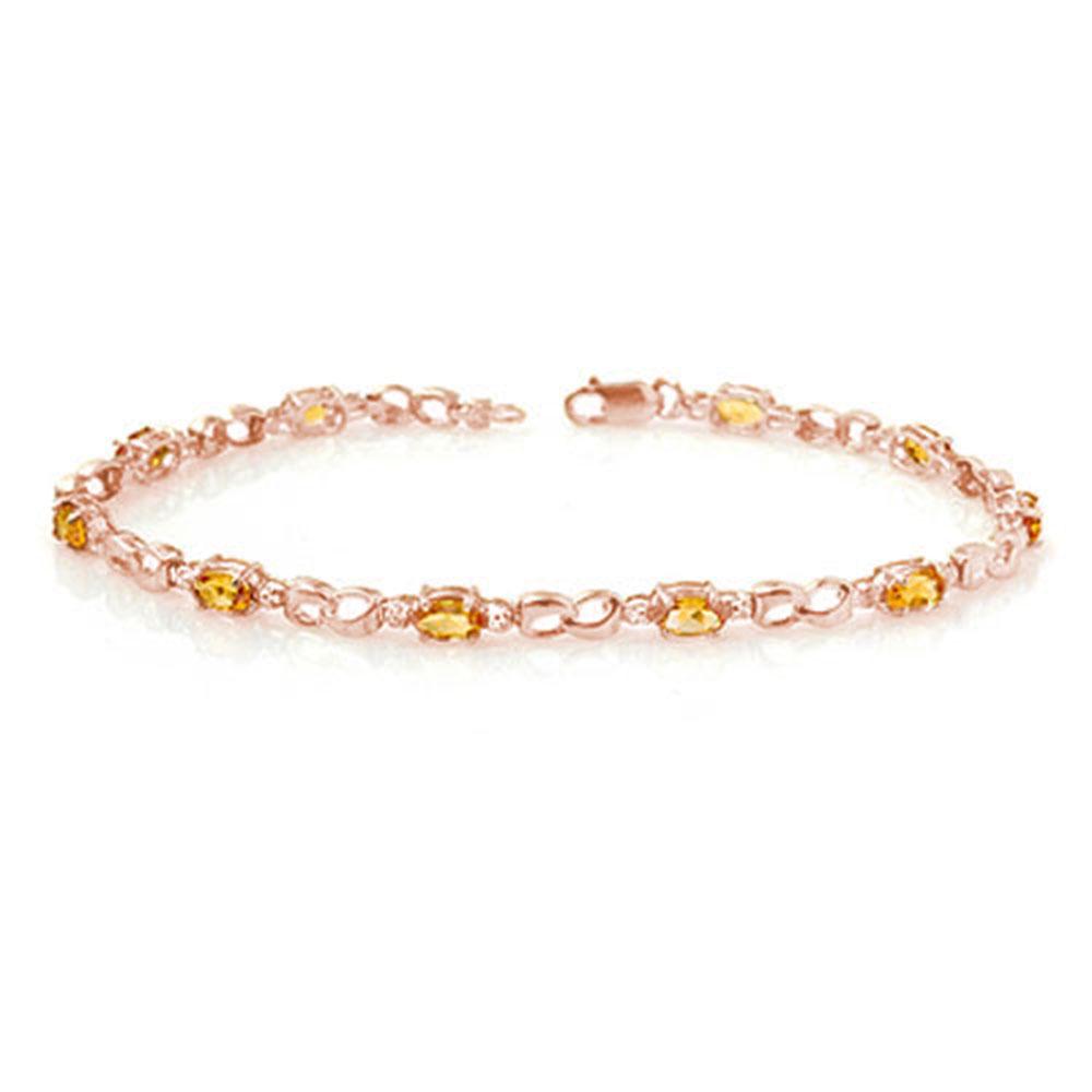 2.26 ctw Citrine & Diamond Bracelet 10k Rose Gold -: REF-20G5W - SKU: 13001 ---- 2.26 ctw Citrine & Diamond Bracelet 10k Rose Gold Designer Brand Luxury Jewelry, made in the USA Suggested Retail Price: $1,650 Factory offers perfect factory sizing, for a