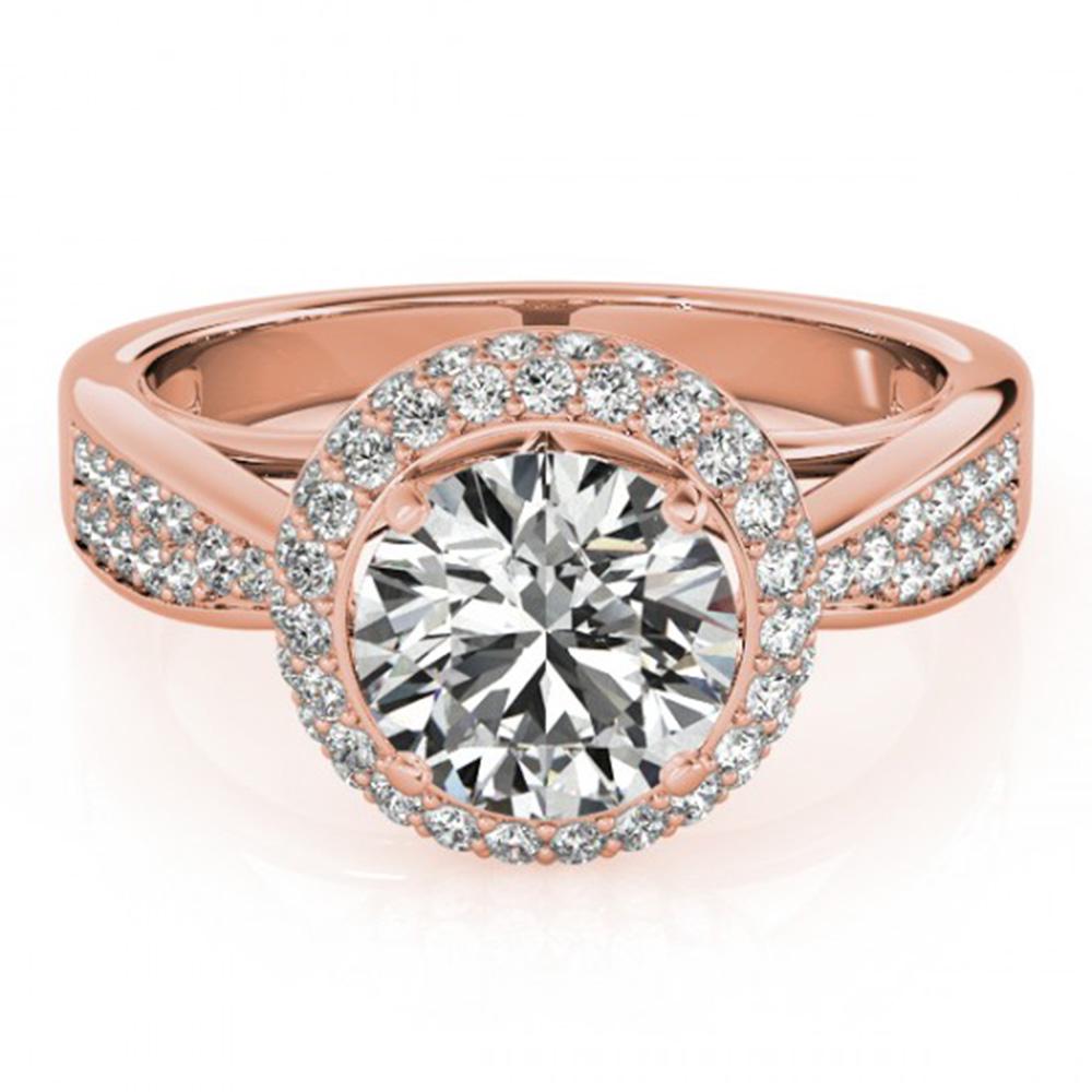 2.15 ctw Certified VS/SI Diamond Solitaire Halo Ring: REF-504M3G - SKU: 24858 ---- 2.15 ctw Certified VS/SI Diamond Solitaire Halo Ring 14k Rose Gold Designer Brand Luxury Jewelry, made in the USA Suggested Retail Price: $29,600 Factory offers perfect fa