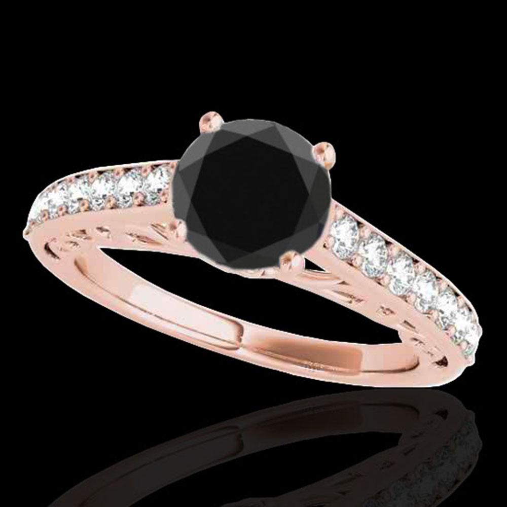 1.4 ctw Certified VS Black Diamond Solitaire Ring 10k: REF-43R5K - SKU: 35018 ---- 1.4 ctw Certified VS Black Diamond Solitaire Ring 10k Rose Gold Designer Brand Luxury Jewelry, made in the USA Suggested Retail Price: $3,500 Factory offers perfect factory