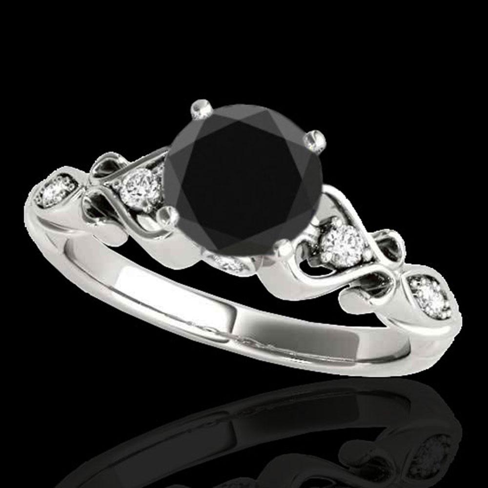 1.15 ctw Certified VS Black Diamond Solitaire Antique: REF-39N2F - SKU: 34813 ---- 1.15 ctw Certified VS Black Diamond Solitaire Antique Ring 10k White Gold Designer Brand Luxury Jewelry, made in the USA Suggested Retail Price: $3,150 Factory offers perfe