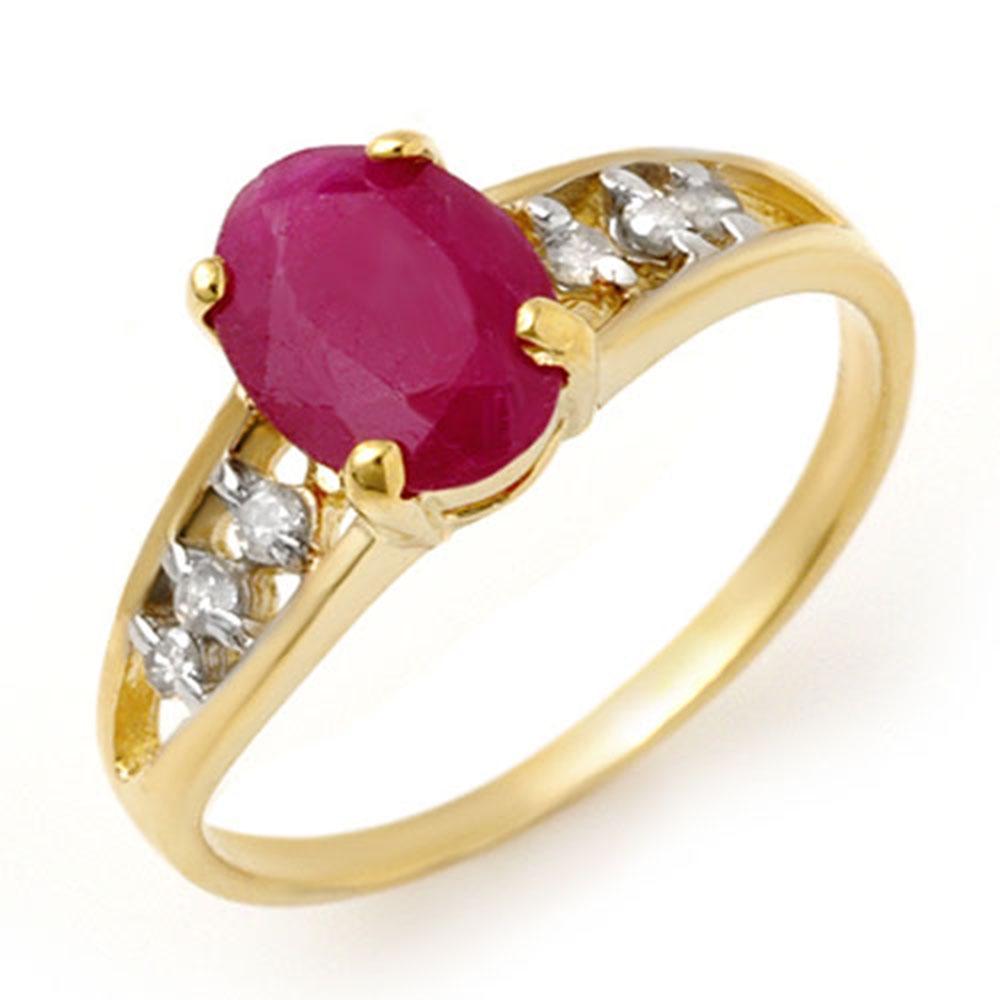 1.70 ctw Ruby & Diamond Ring 10k Yellow Gold -: REF-19R3K - SKU: 13957 ---- 1.70 ctw Ruby & Diamond Ring 10k Yellow Gold Designer Brand Luxury Jewelry, made in the USA Suggested Retail Price: $1,700 Factory offers perfect factory sizing, for all ri