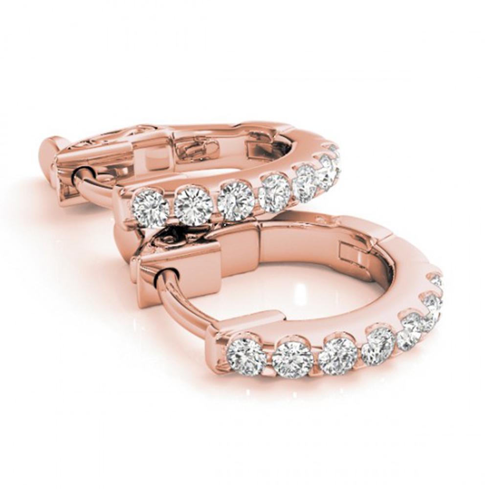 0.25 ctw Diamond VS/SI Hoop Earrings 14k Rose Gold -: REF-24X5A - SKU: 29207 ---- 0.25 ctw Diamond VS/SI Hoop Earrings 14k Rose Gold Designer Brand Luxury Jewelry, made in the USA Suggested Retail Price: $1,600 Factory offers perfect factory sizing, for 