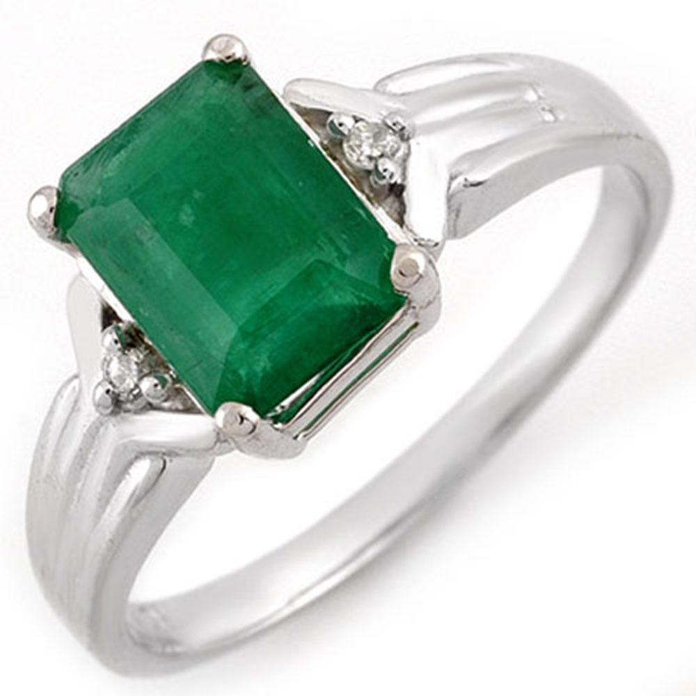1.53 ctw Emerald & Diamond Ring 10k White Gold -: REF-21A8N - SKU: 11057 ---- 1.53 ctw Emerald & Diamond Ring 10k White Gold Designer Brand Luxury Jewelry, made in the USA Suggested Retail Price: $1,900 Factory offers perfect factory sizing, for all