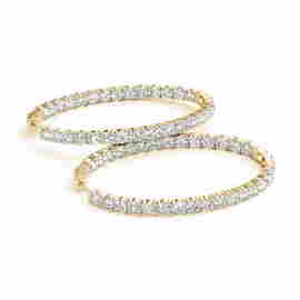 2.33 ctw Diamond VS/SI 30 MM Hoop Earrings 14k Yellow
