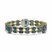 19.3 ctw London Topaz & Diamond Bracelet 14K Yellow