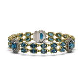 19.3 ctw London Topaz & Diamond Bracelet 14K Yellow