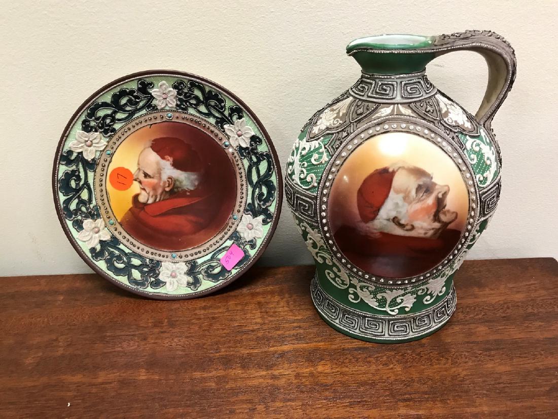 Handled Jug  no stopper Blue Maple Leaf Mark Friar (1 of 7)